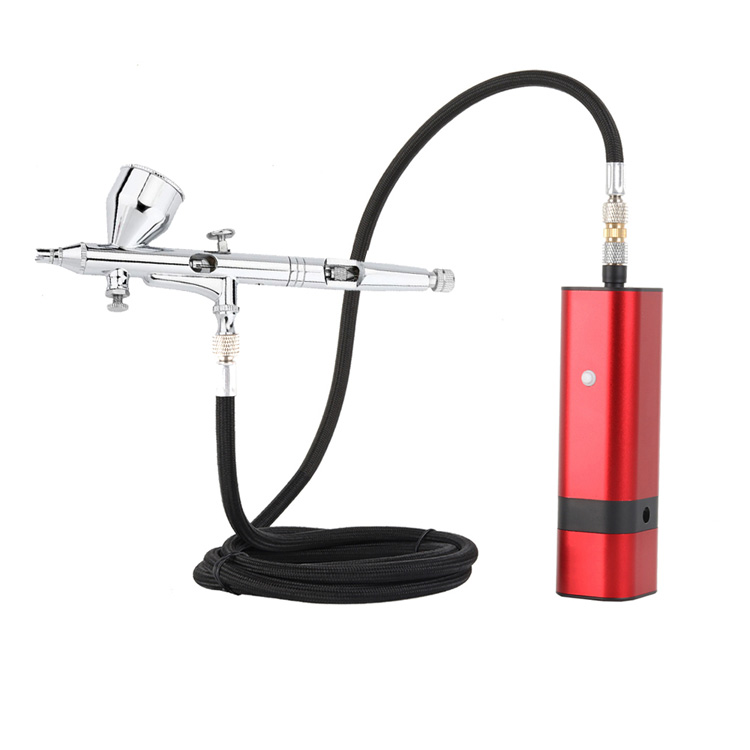 Kit Airbrush Portabel dengan Pistol Airbrush Tipe Pemicu dengan Pegangan